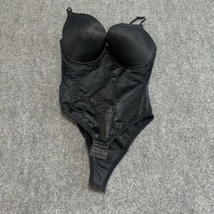 Sweet Nothings Bodysuit Shapewear Underwire Bra Womens Large SIze 38C Black‎